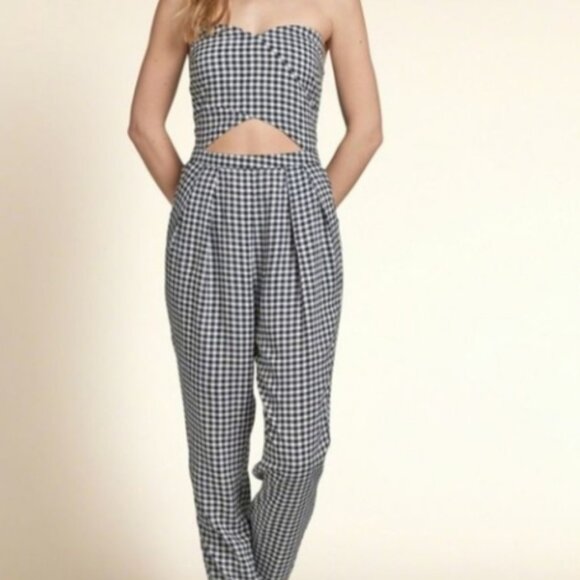 Hollister Geometric Cut Out Strapless Jumpsuit Size XS A1403 - Picture 9 of 12